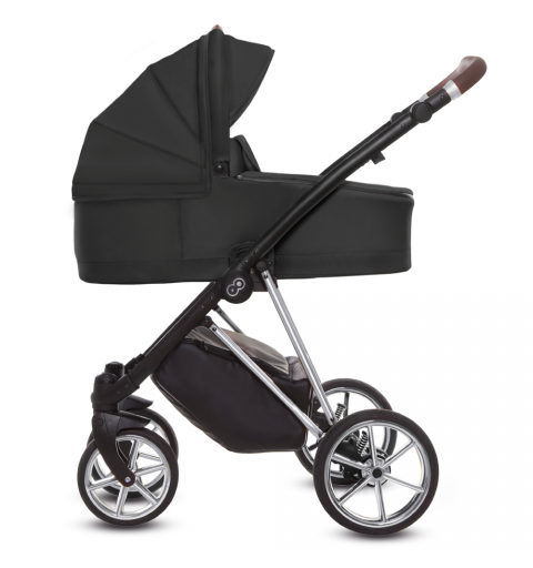 Babyactive Musse - wózek wielofunkcyjny, zestaw 2w1 z opcją 3w1 i 4w1 | Ultra Black - Silver